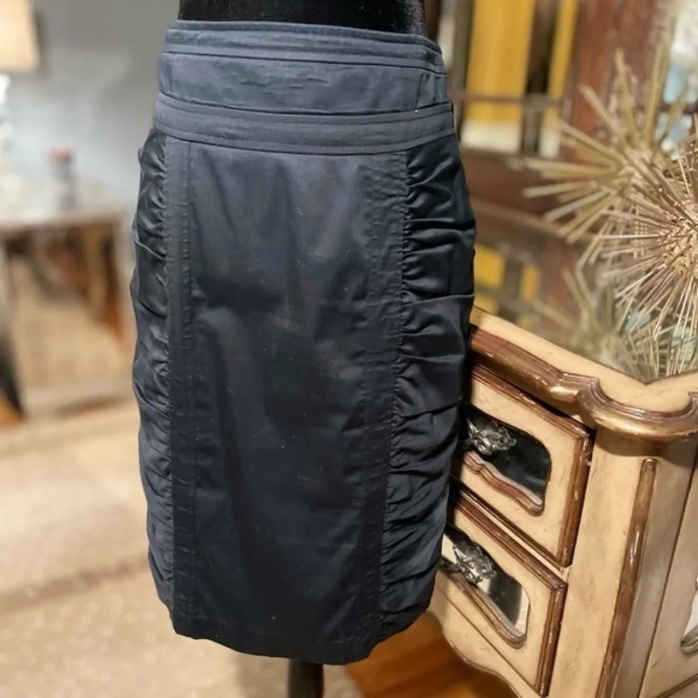 Nanette Lepore black high waist ruched pencil skirt. Gorgeous - Picture 2 of 7